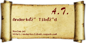 Anderkó Tibád névjegykártya